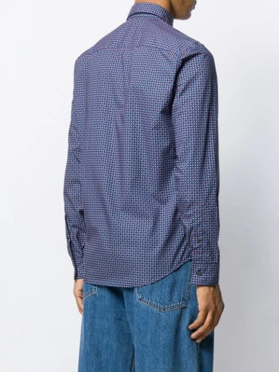 Shop Kenzo Printed Long Sleeve Shirt In Blue