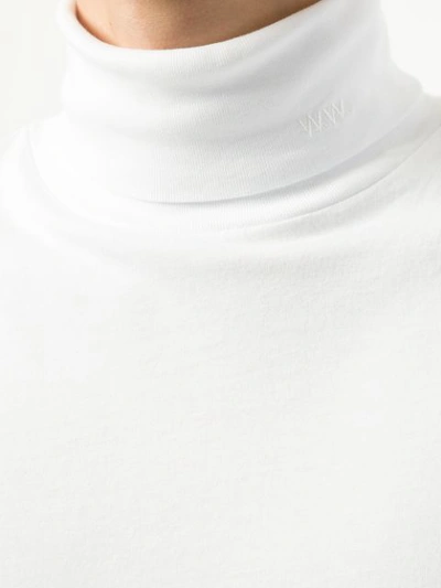 Shop Wood Wood Roll Neck Sweater In White