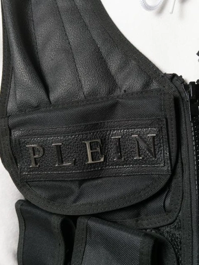 Shop Philipp Plein Sleeveless Army Vest In 02 Black