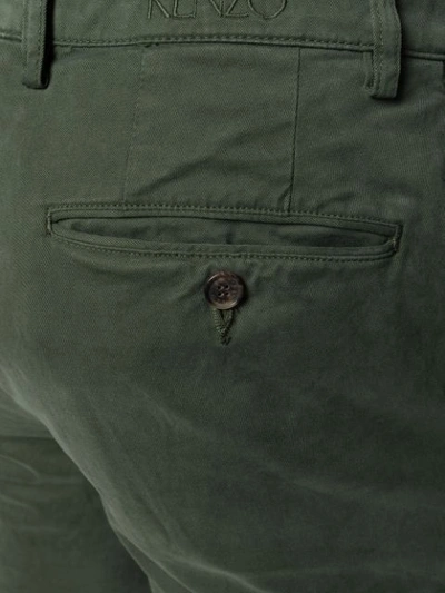 Shop Kenzo Slim-fit Chinos In Green
