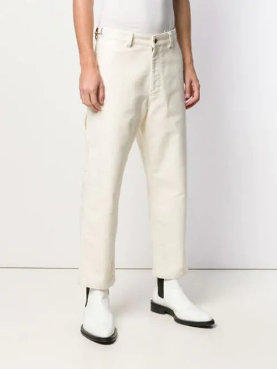 Shop Ami Alexandre Mattiussi Worker Straight-fittrousers In White