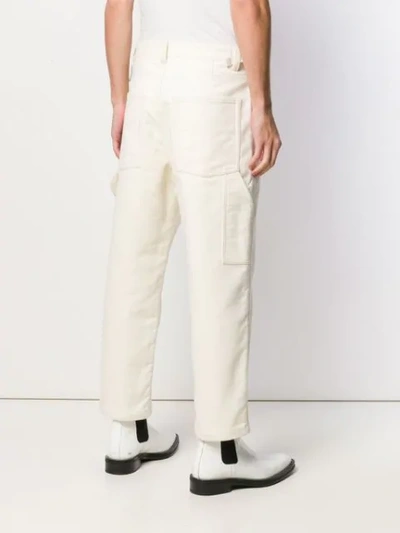 Shop Ami Alexandre Mattiussi Worker Straight-fittrousers In White