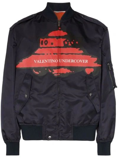 Shop Valentino X Undercover Ufo Bomber Jacket In Blue