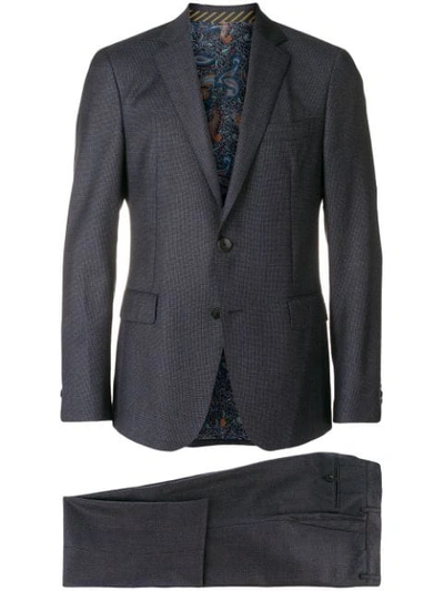 Shop Etro Checked Two-piece Suit - Blue