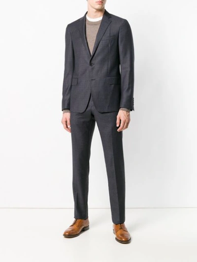 Shop Etro Checked Two-piece Suit - Blue