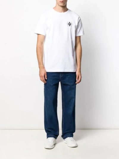 Shop Apc Printed Cotton T-shirt In White