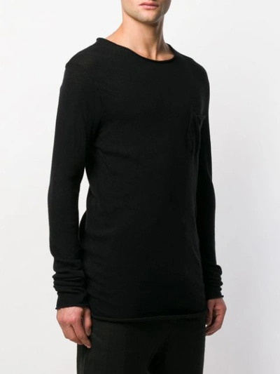 Shop Poème Bohèmien Poème Bohémien Chest Pocket Knitted T-shirt - Black