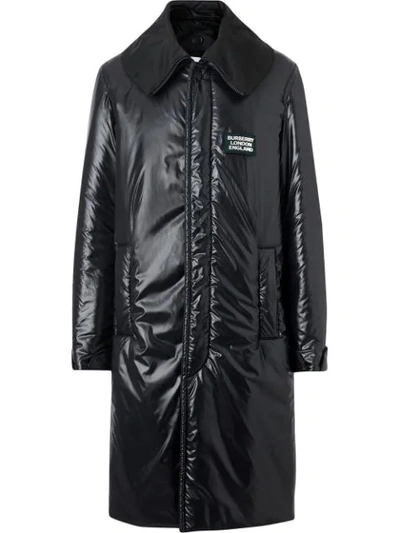 Shop Burberry Padded Coat In Black