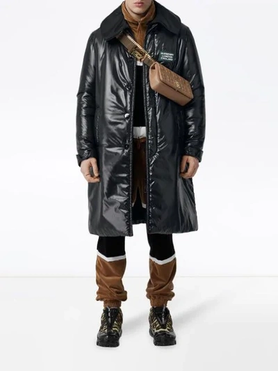 Shop Burberry Padded Coat In Black