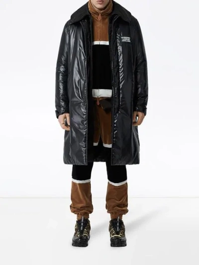 Shop Burberry Padded Coat In Black