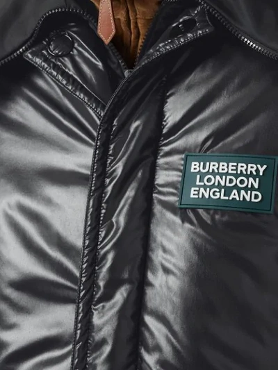 Shop Burberry Padded Coat In Black