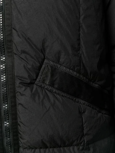 Shop Stone Island Padded Hooded Jacket In Black