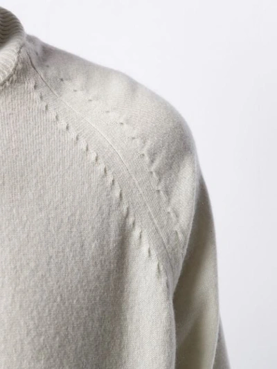 Shop Tom Ford Ribbed Roll Neck Jumper In Neutrals