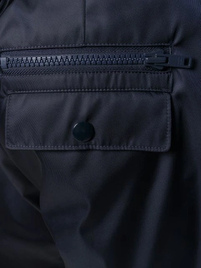 Shop Prada Zip Detail Casual Trousers In Blue