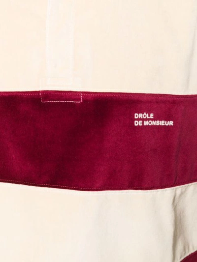Shop Drôle De Monsieur Striped Velvet Polo Shirt - Red