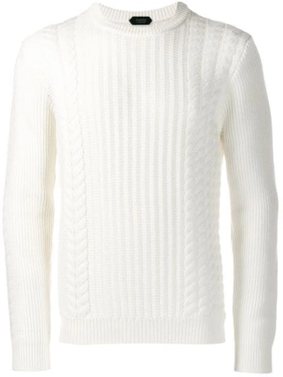 Shop Zanone Crew-neck Knit Jumper In White