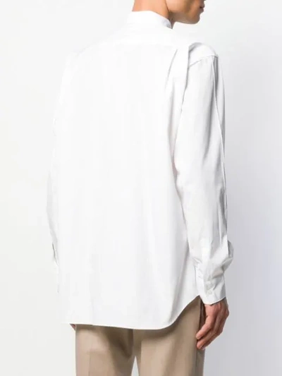 Comme Des Garçons Shirt Long-sleeved Patchwork Shirt In White