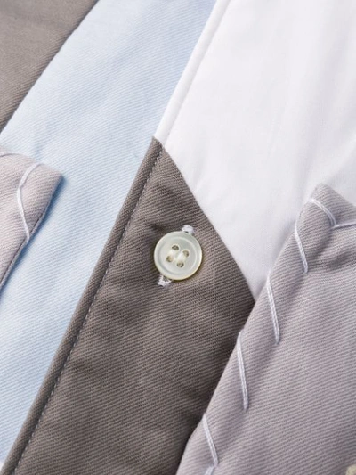 Comme Des Garçons Shirt Long-sleeved Patchwork Shirt In White