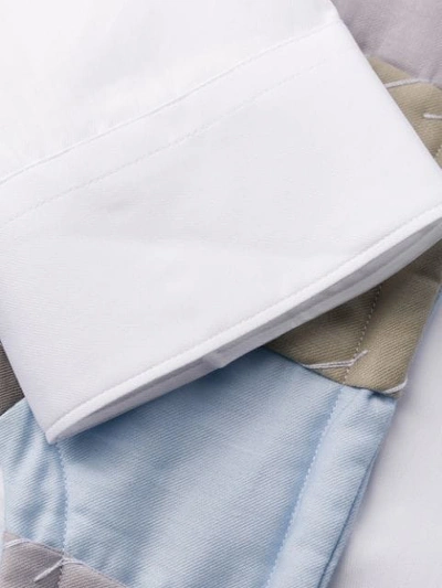 Comme Des Garçons Shirt Long-sleeved Patchwork Shirt In White