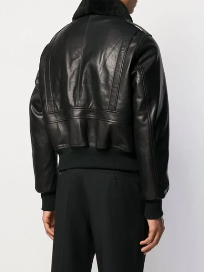 Shop Ami Alexandre Mattiussi Shearling Collar Bomber Jacket In Black