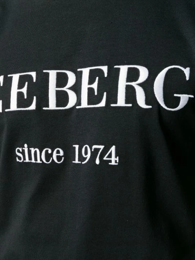 Shop Iceberg Logo Embroidered T-shirt In Black