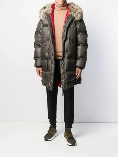 Shop As65 Feather Down Puffer Jacket In 795 Olive Cherry Inside