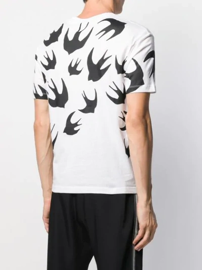 Shop Mcq By Alexander Mcqueen Swallow Print T In White