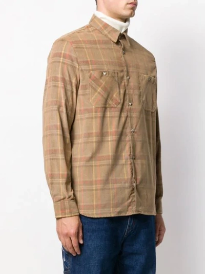 Shop Apc Checked Cotton Shirt In Neutrals