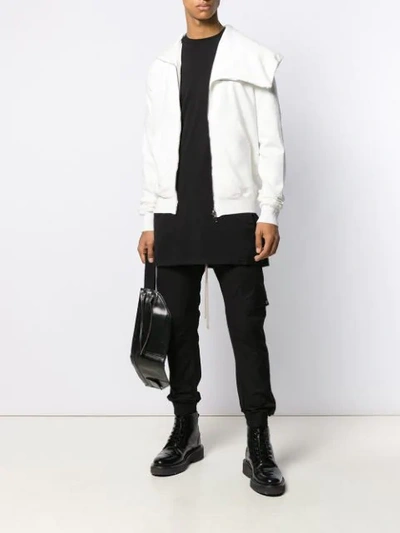 Shop Rick Owens Drkshdw Jacket With Oversized Hood In White