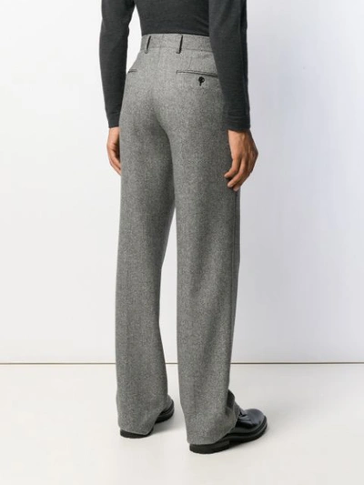 Shop Dolce & Gabbana Woven Straight Trousers In Grey