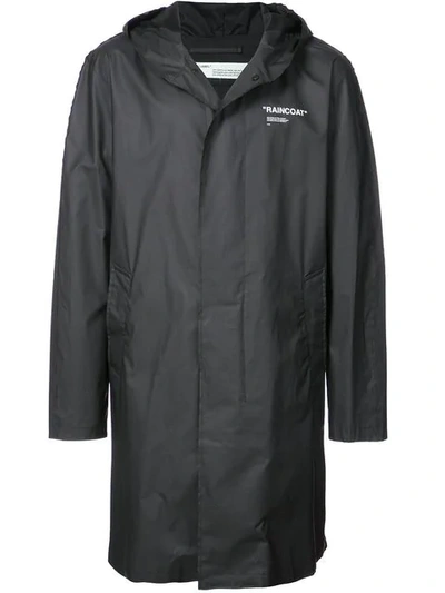 Shop Off-white Printed Raincoat In Black