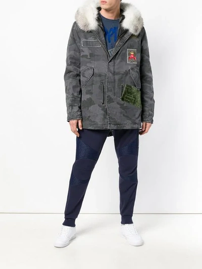 MR & MRS ITALY FUR-TRIMMED SHORT PARKA - 灰色