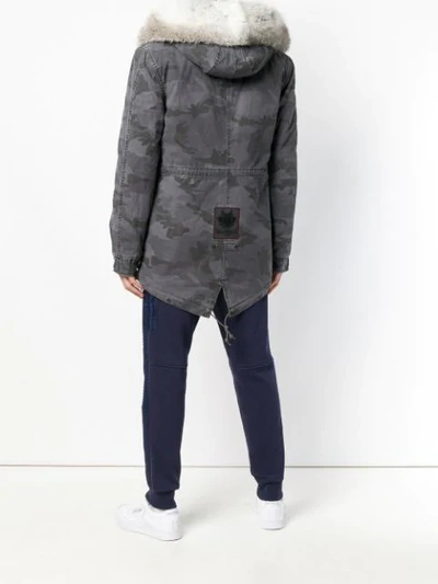 Shop Mr & Mrs Italy Fur-trimmed Short Parka In Grey
