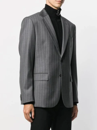 Shop J. Lindeberg Donnie Striped Blazer In 9351 Grey Melange