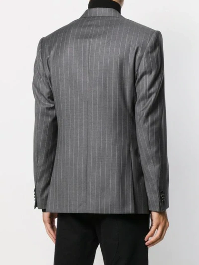 Shop J. Lindeberg Donnie Striped Blazer In 9351 Grey Melange