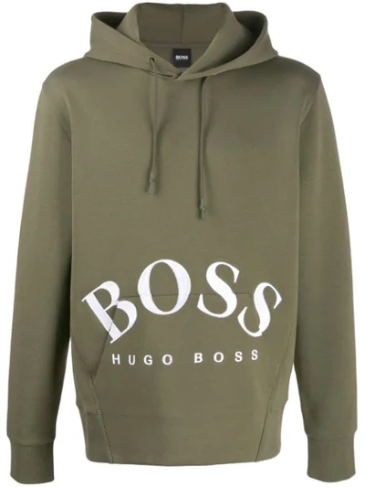 Hugo Boss Logo Hooded Green | ModeSens