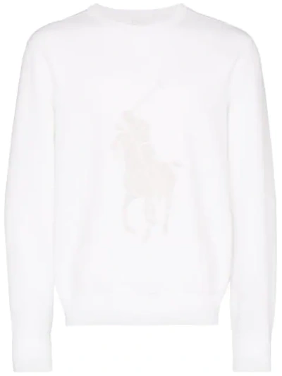 Shop Polo Ralph Lauren Motif-embroidered Sweatshirt In White