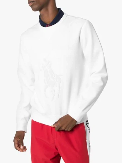 Shop Polo Ralph Lauren Motif-embroidered Sweatshirt In White