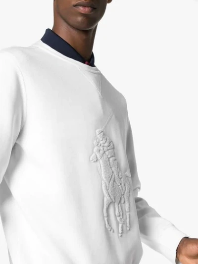 Shop Polo Ralph Lauren Motif-embroidered Sweatshirt In White