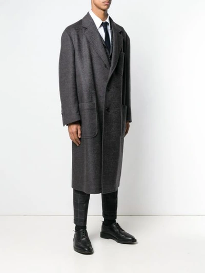Shop Thom Browne Oversized-mantel Aus Kaschmir In Grey