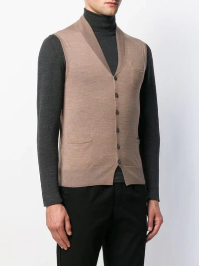 Shop Ballantyne Sleeveless Knitted Vest In Neutrals