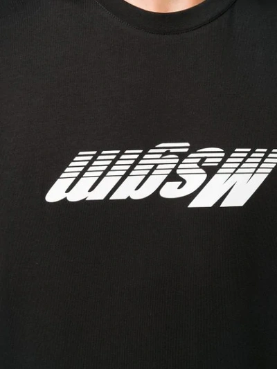 Shop Msgm Printed Logo T-shirt In Black