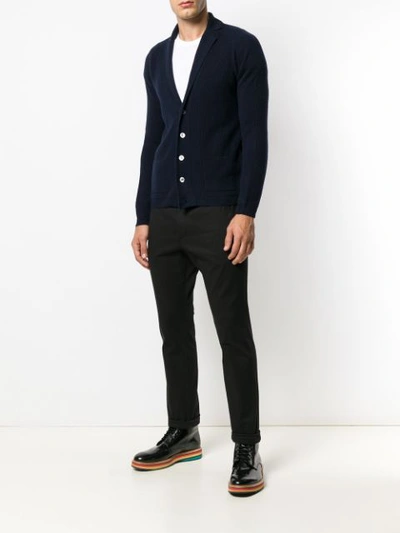 Shop Lardini Shawl Collar Cardigan - Blue