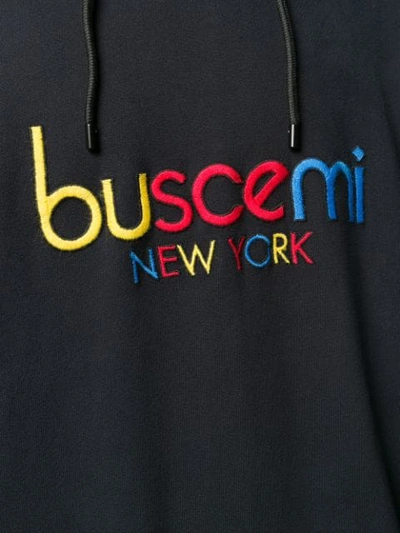 Shop Buscemi Embroidered Logo Hoodie In Blue