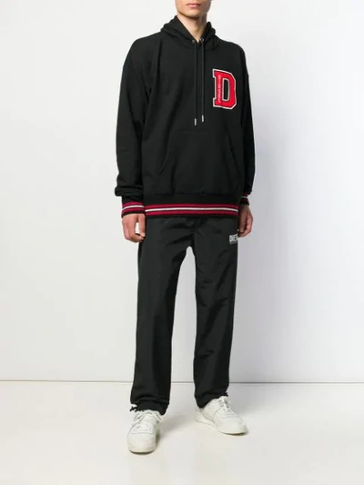 Shop Diesel S-ksand Flocked Print Hoodie In Black