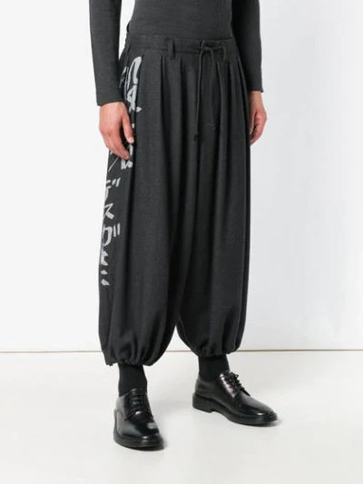 Shop Yohji Yamamoto Balloon Trousers In Black