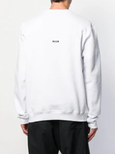 Shop Msgm Holly & Benji Print Sweatshirt In White