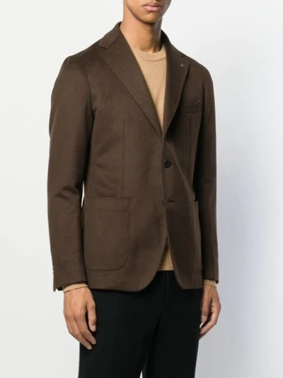 Shop Tagliatore Slim Fit Blazer In Brown