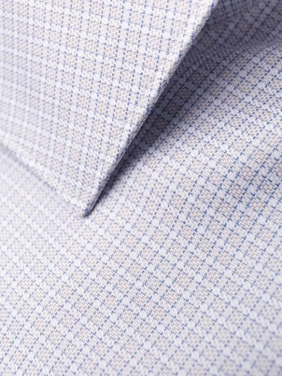 Shop Canali Checked Shirt In White