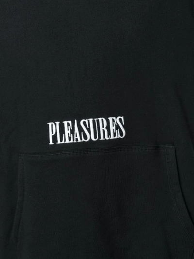 Pleasures Logo Colour-block Hoodie In Black